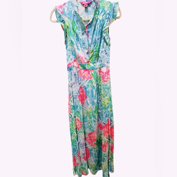 Lilly Pulitzer Palm Beach Silk Maxi Bohemian Queen 60th Anniversary NWOT Size 0 - Picture 4 of 7